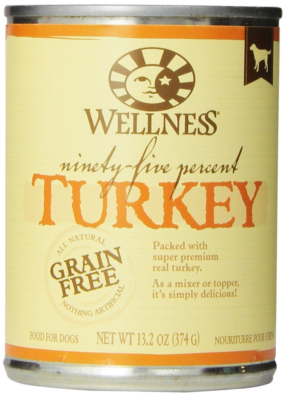 Wellness 95% Turkey Canned Dog Food 13.2 oz.
