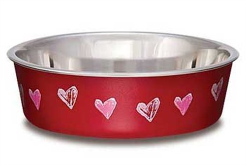 Loving Pets Hearts Bella Bowl for Pets, Small, 1-Pint, Valentine Red