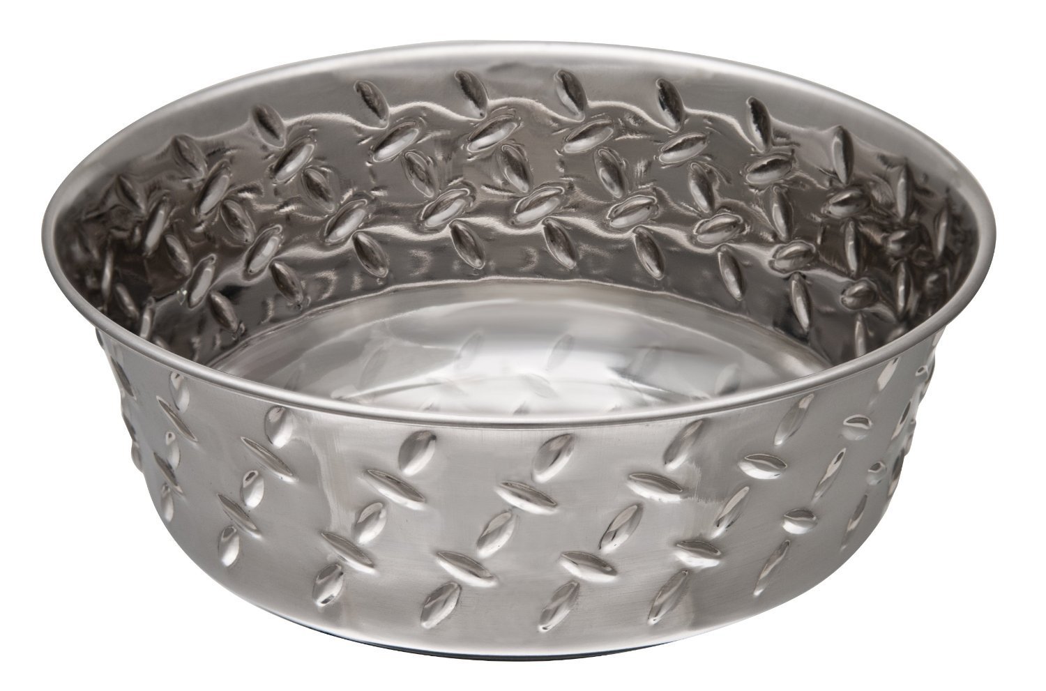 Loving Pets Diamond Plated Dog Bowl with Non-Skid Bottom, 1-Pint