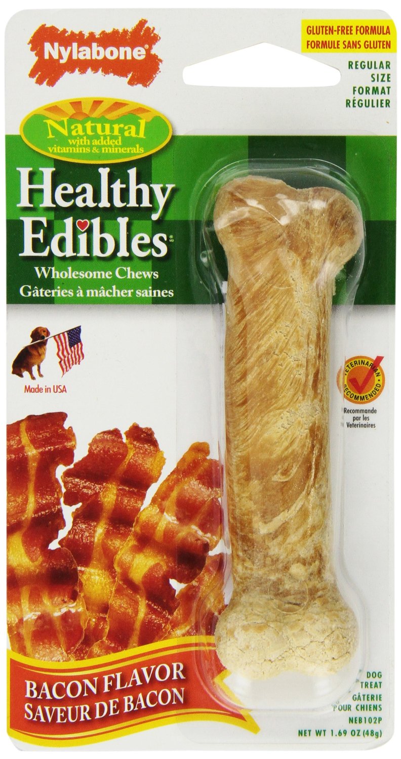 Nylabone Healthy Edibles Dog Treat Bone, Bacon