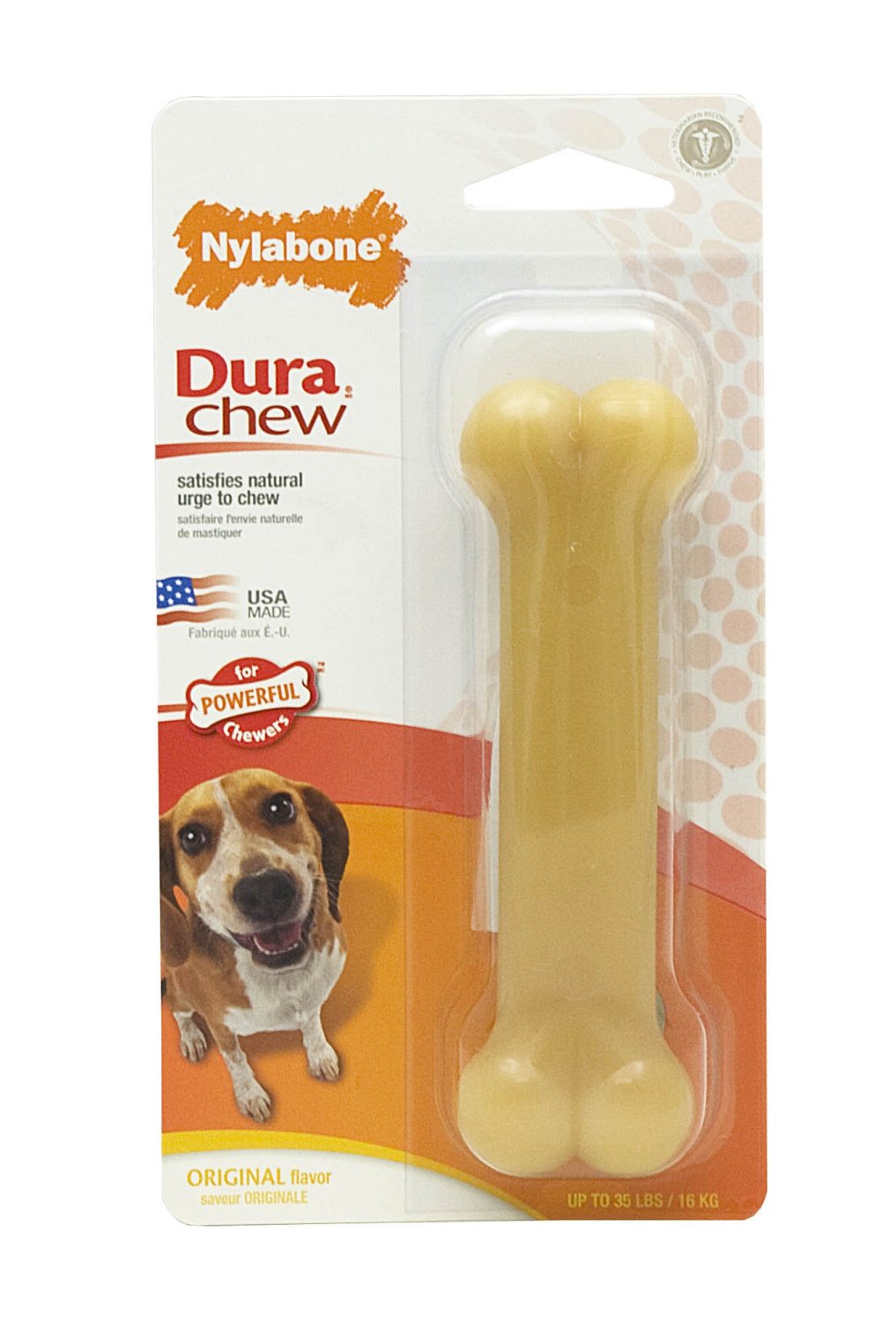 Nylabone Dura Chew Wolf Original Flavored Bone Dog Chew Toy