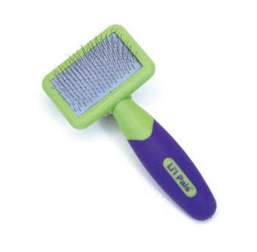 Li'l Pals Slicker Purple and Green Brush for Dogs, Extra Small