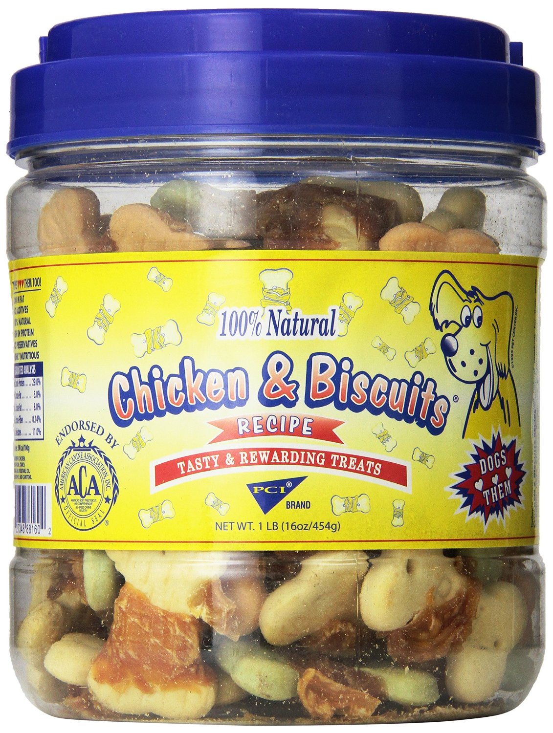 Pet Center 1-Pound Natural Giant Chicken Wrapped Dog Biscuits, Small