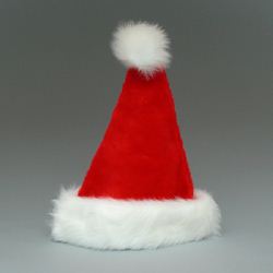 17" Plush Santa Hat with Fur
