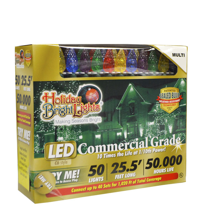 LED C6 Commercial Grade 50 Lights - Multicolor