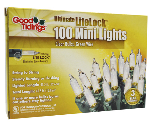 100 CT. Ultimate LiteLock Mini Light Set, Clear