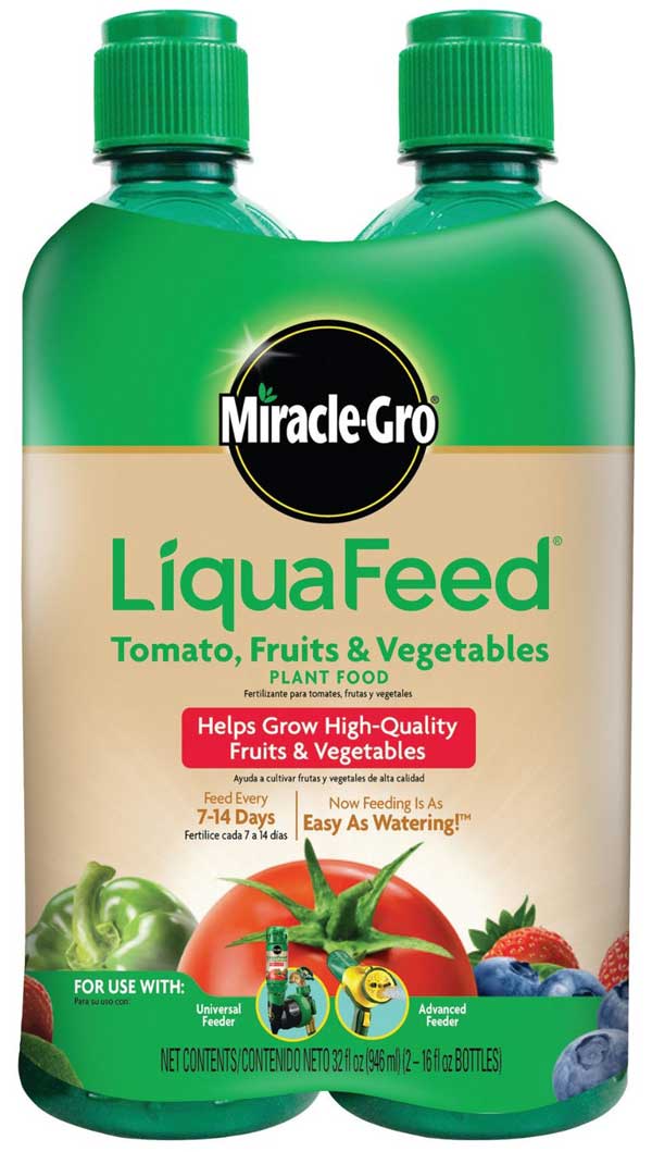 Miracle-Gro Liquafeed Tomato, Fruits, & Vegetables Plant Food helps develop