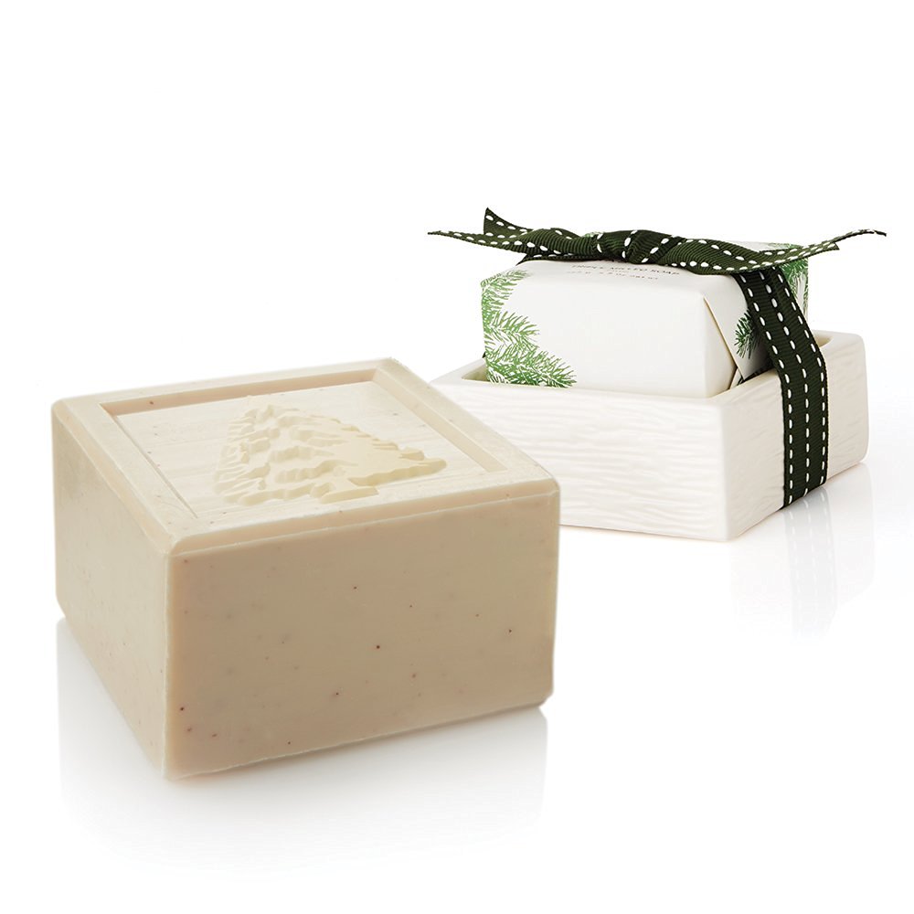 Thymes Frasier Fir Bar Soap & Dish Set