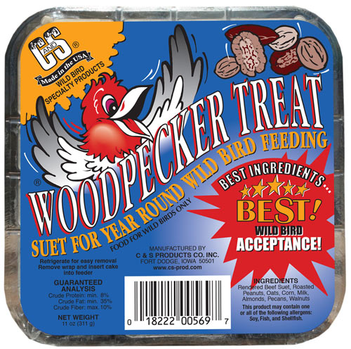 C&S Woodpecker Treat Suet Cake, 11 oz.