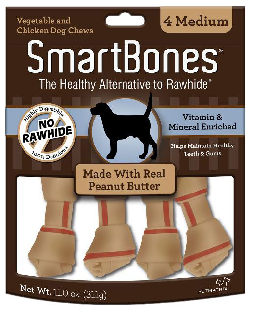 SmartBones Peanut Butter<br>Medium 4 pack