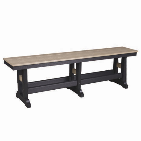66" Dining Height Bench, Antique Mahogany on Black