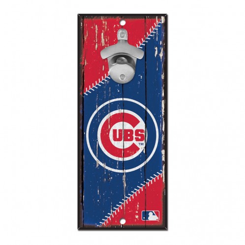 Chicago Cubs Wood Sign Bottle Opener