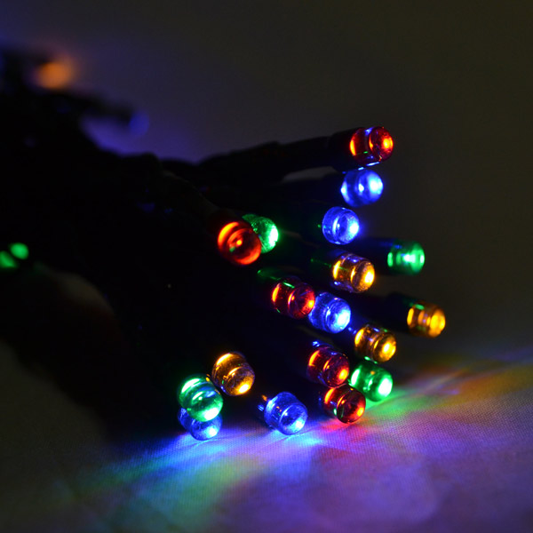 5MM LED B/O Multicolor Twinkle Lights, Green Wire (24 Lights)