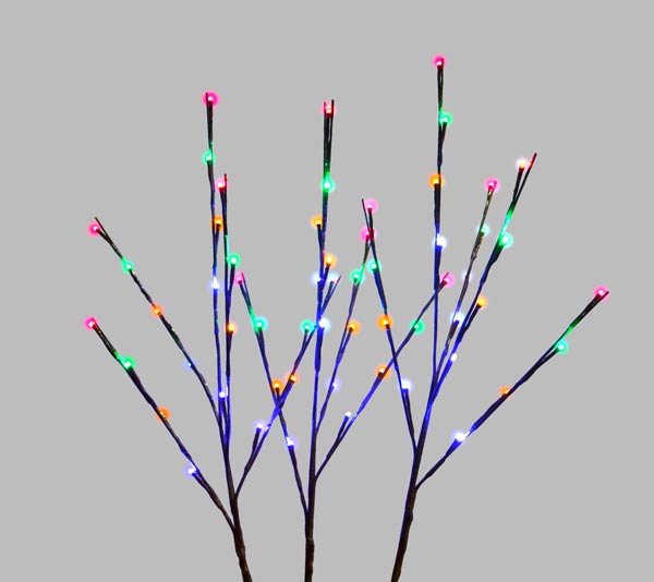 32" Bright Light Twig Stakes (Set of 3), Multicolor
