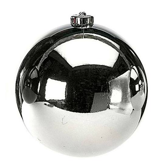 100MM Silver Shiny Boxed Ornaments (4 Pack)