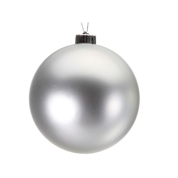 80MM Silver Matte Boxed Ornaments (6 Pack)