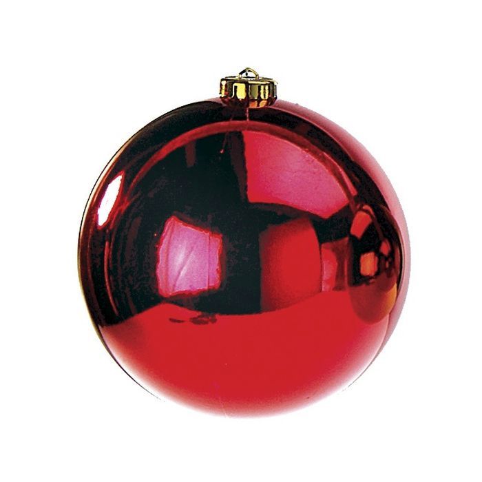 100MM Red Shiny Boxed Ornaments (4 Pack)