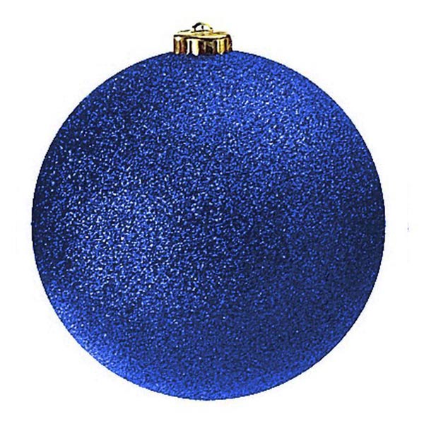 100MM Blue Glitter Boxed Ornaments (4 Pack)