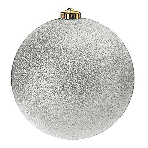 100MM Silver Glitter Boxed Ornaments (4 Pack)