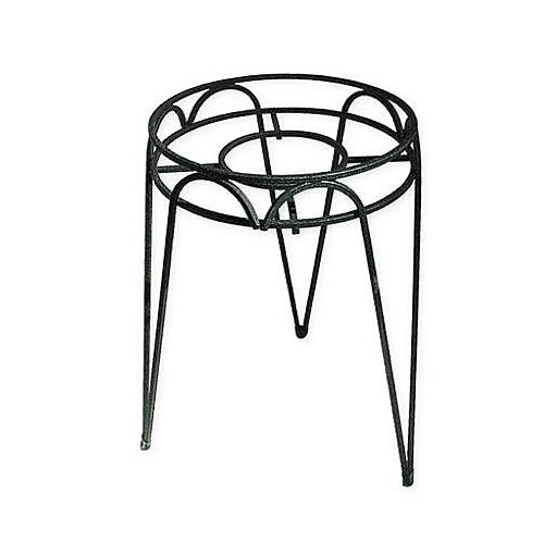 Border Concepts Wrought Iron Hampton Plant Stand, 15 in., Black