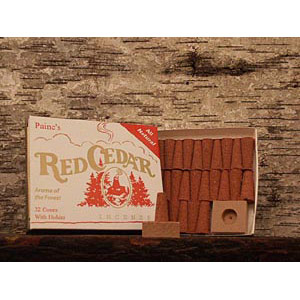 Red Cedar Incense, 32 Cones w/ Holder