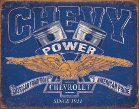 Chevy Power Metal Sign