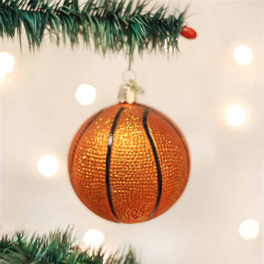 Basketball Glass Ornament 