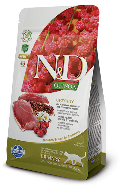 Farmina N&D Quinoa Grain-Free Urinary Duck Cat Food, 3.3 LB