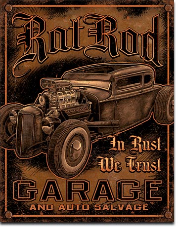 Rat Rod Garage Metal Sign