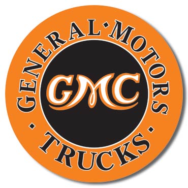 GMC Trucks Round Metal Sign