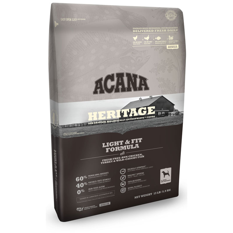 Acana Heritage Light & Fit Formula Dog Food, 25 LB