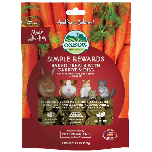 Oxbow Simple Rewards Baked Treats with Carrot & Dill, 3 oz.
