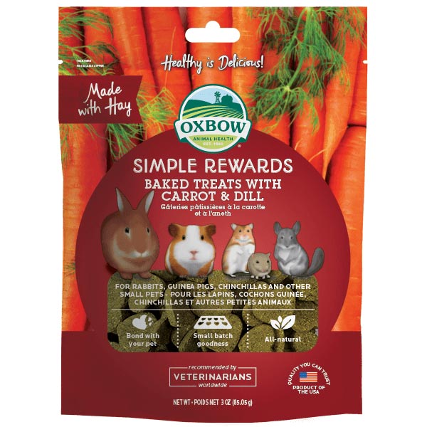 Oxbow Simple Rewards Baked Treats with Carrot & Dill, 3 oz.