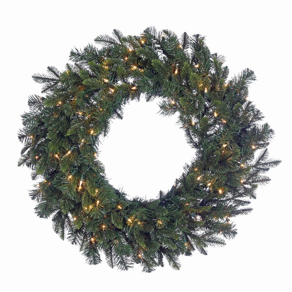 30" Hillsdale Noble Wreath, Clear Lights