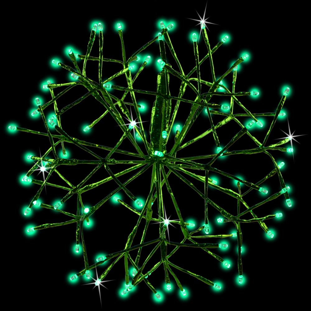 16" 3D LED Shimmering Sphere, Green Lights/Green Wire