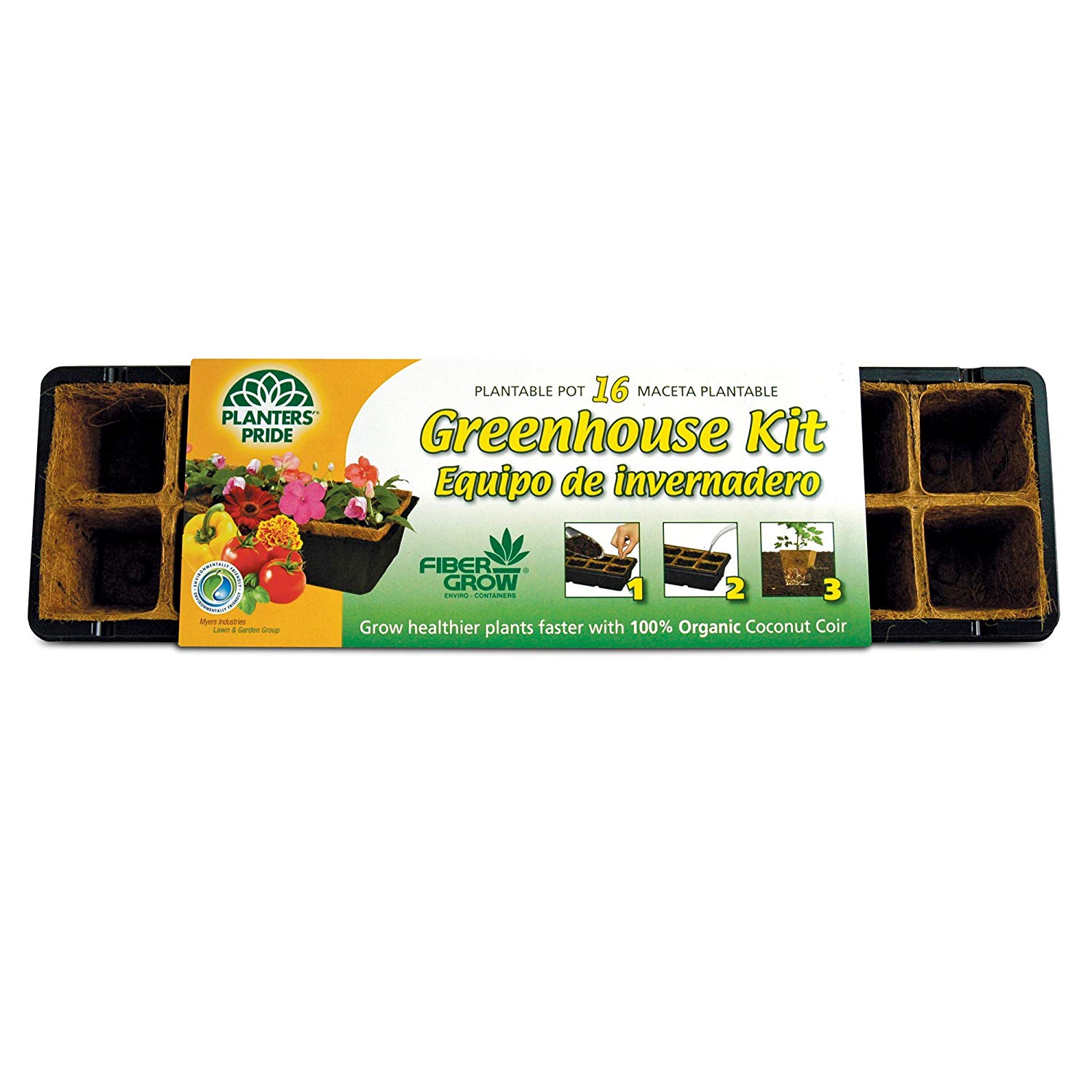 Coconut Coir Fibergrow Greenhouse Starter Kit, 16 Pots 