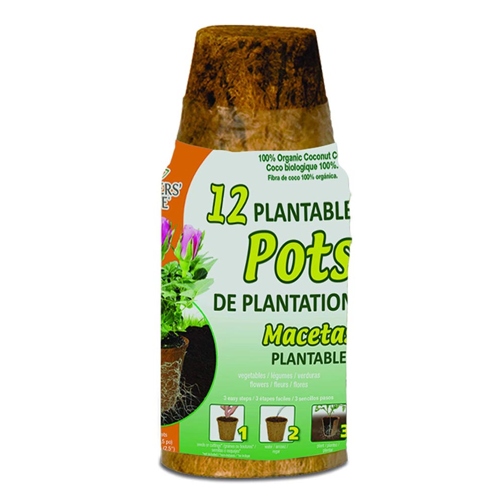 2.5" Coconut Coir Plantable Pots, 12 Pack