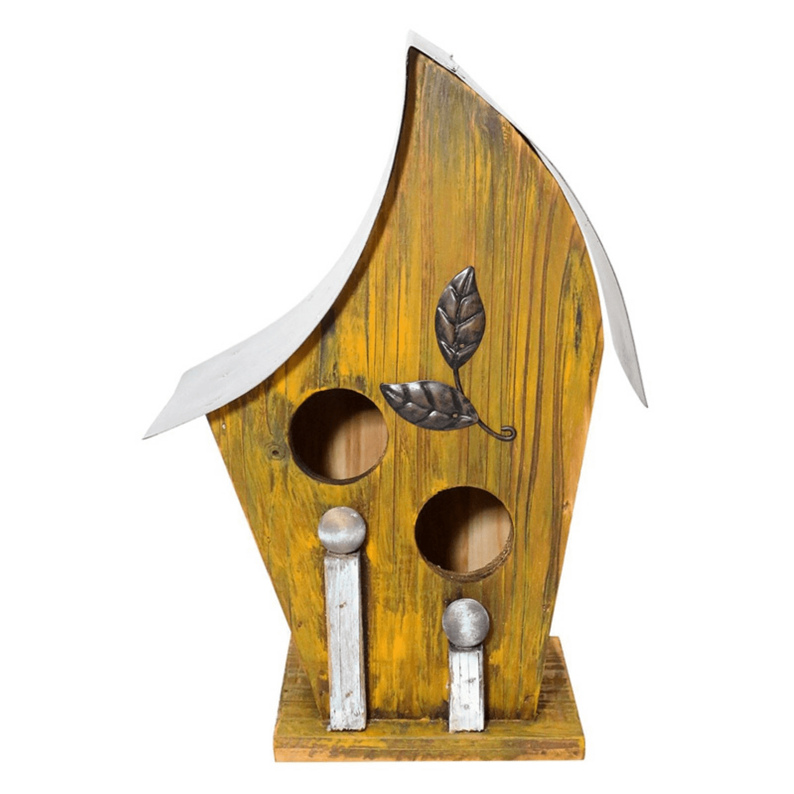 Alpine Artful Wooden Yellow Birdhouse