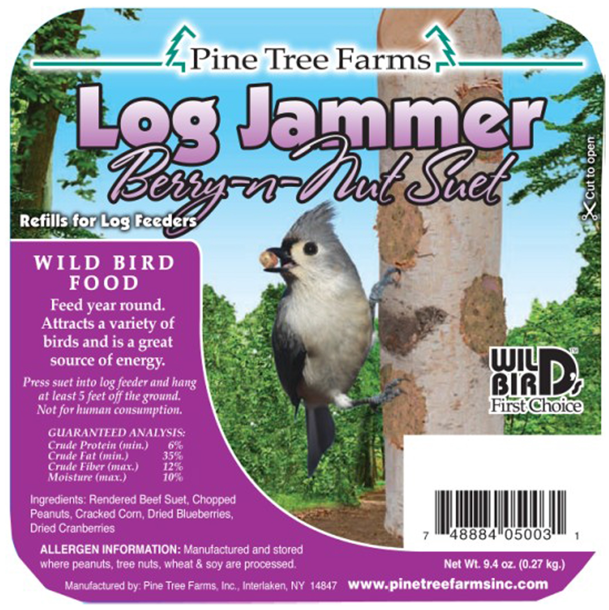 Log Jammer Berry-N-Nut Suet Plug, 9.4 oz.