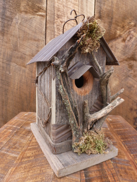 Nature Creations Rustic Barnboard Birdhouse Small #34