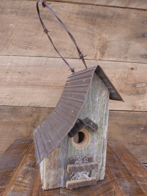 Nature Creations Rustic Barnboard Birdhouse Small #45