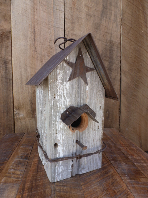 Nature Creations Rustic Barnboard Birdhouse Small #12