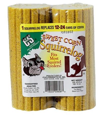 C&S Sweet Corn Squirrelog Refill Squirrel Food is a delicious, 100% edible