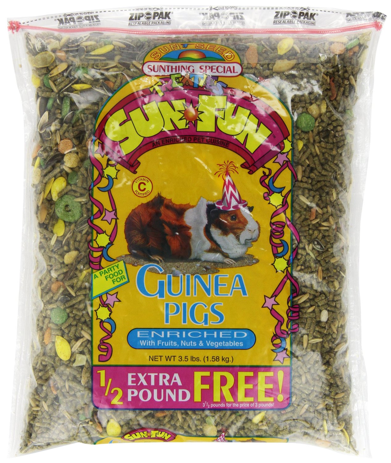 Sun Seed Company Sun Fun Daily Diet Guinea Pig Food, 3.5 lbs.